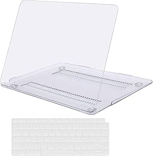 جراب DTangLsm متوافق مع MacBook Air 13 بوصة 2021 A2337 M1 A2179 A1932، غطاء بلاستيك صلب مع كفر كيبورد وحماية للابتوب 13 بوصة Mac Air بشاشة Retina إصدار 2020-2018، شفاف