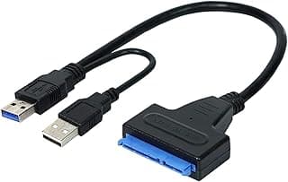 كابل محول عام USB 3.0 إلى eSATA أو SATA - يدعم حتى 4 تيرابايت، أسود، بلاستيك، جراب هارد ديسك
