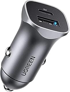 شاحن من يوجرين بتقنية USB-C، متوافق مع الهواتف الخلوية، بمنفذين