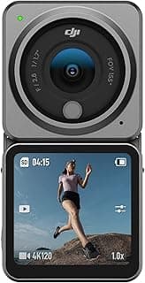 Action 2 Dual-Screen Combo WITHOUT Magnetic Protective Case, 4K Action Camera with Dual OLED Touchscreens, 155° FOV, Magnetic Attachments, Stabilization Technology, Underwater Camera Ideal