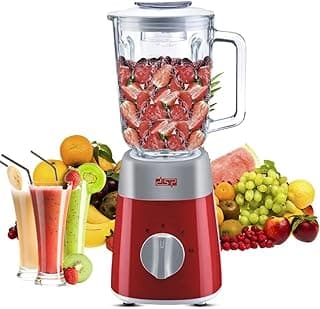 blender mixer, Blender Machine, 500W Blender with Stainless Steel Blades, 1.5L Glass Jar, 2 Speed Control with Pulse, Ice Crushing & Juice Blending, Powerful Motor, KJ2038
