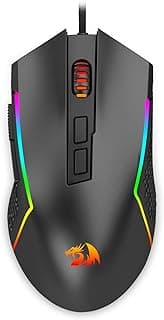 ماوس ألعاب ترايدنت لايت طراز PAW3104 M613-RGB مع إضاءة ار جي بي أسود بدقة 8000 نقطة لكل بوصة من ريدراجون