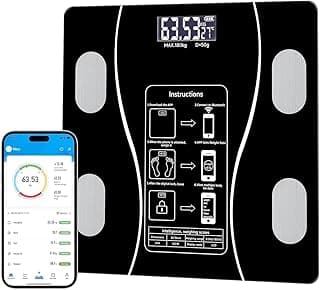 Smart Body Scale - Bluetooth-Compatible Electronic Intelligent Weight Loss and Body Fat Scale (Black)