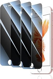3-Pack Privacy Screen Protector for iPhone 7 Plus/8 Plus, Anti-Spy Tempered Glass Film, Dark Private Black Protection, 9H Hardness, Anti-Scratch, Bubble Free, Case Friendly