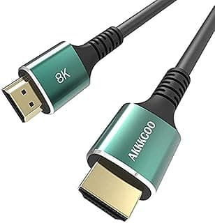 كابل HDMI 2.1 10 قدم عالي السرعة 48 جيجابايت في الثانية دقة (7680 × 4320) @ 60 هرتز و4K 120 دولبي فيجن اتش دي سي بي 2.2 4:4 لتلفزيون سامسونج QLED وابل تي من اكجو