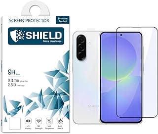 شاشة حماية لسامسونج Galaxy A 56 اصلية من (شيلد) 9D زجاج دايموند شيلد مقسى. الأقوى على الإطلاق، تغطية كاملة، وضوح 4K، دعم سريع جداً لبصمة الإصبع وسهلة التركيب