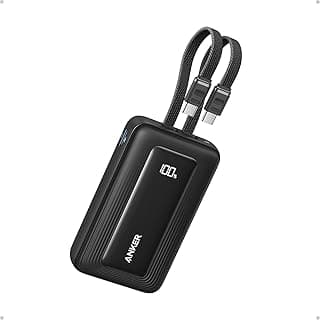 باور بانك من زولو، شاحن محمول سريع 10000 مللي امبير في الساعة 35 واط بحد اقصى مع كيبلات USB-C مزدوجة مدمجة، USB نوع C وA، حزمة بطارية لايفون 17/16 سيريز وماك بوك وجالكسي - اسود