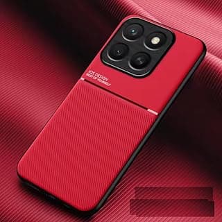 جراب موبايل كلاسيك متوافق مع هونر x8c بتصميم مضاد للصدمات مصنوع من جلد البولي يوريثين الحراري الناعم والبولي كربونات الصلب من فاسينيشن (لون أحمر)