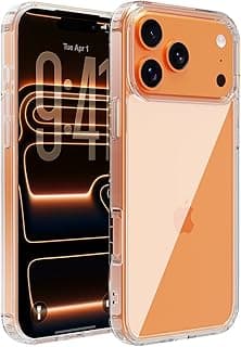 17 Phone case,Compatible with, Military-Grade Protection, Shockproof with Anti-Scratch Anti-Fingerprint Phone Cover (Transparent, 17 PRO MAX)