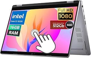 لابتوب لاتيتيود 5310 2 في 1 بشاشة لمس 13.3 بوصة FHD ومعالج انتل كور i5-10210 وذاكرة RAM 16GB وSSD 512GB وكيبورد امريكي وويندوز 10 برو (مجدد) من ديل