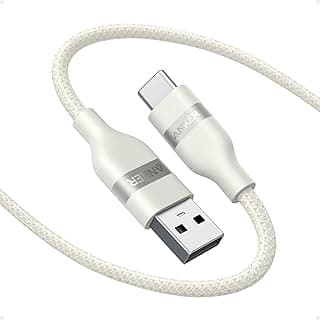 كابل كاربلاي للسيارة لهواتف ايفون 16 15 Pro Max Plus، كابل شحن USB A إلى USB C مجدول لهواتف سامسونج Note20 والمزيد (6 قدم، أبيض)