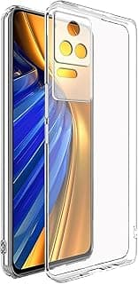 Clear Phone Case Compatible with Poco F4 5G (Soft Shockproof Back Cover with Built-in Padded Edges) Transparent