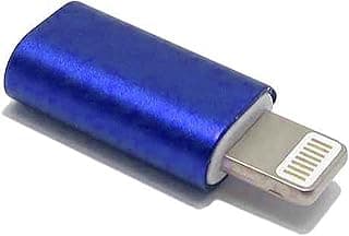 محول USB iP ذكر إلى Micro أنثى لمزامنة البيانات والشحن من كيه ام تكنولوجي - لون أزرق