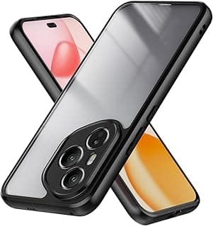 Shockproof Bumper Case Solid Black Matte TPU Frame with Anti-Scratch Clear Back for Honor 400 Pro 5G (1)