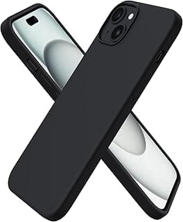 Dl3 Mobilak Compatible with iPhone 15 Plus/iPhone 14 Plus Case 6.7", Slim Liquid Silicone 3 Layers Soft Gel Rubber Cover Protective Phone Case with Anti-Scratch Microfiber Lining (Black)