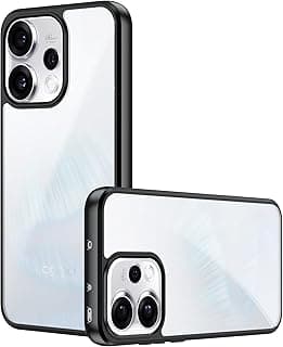 جراب شفاف متوافق مع OPPO Reno 15 5G، مقاوم للصدمات بمعايير عسكرية، مضاد للاصفرار، جراب نحيف بحواف كاملة - أسود