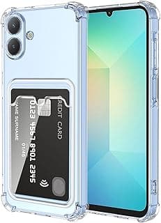 Samsung Galaxy A07 4G Case Clear Card Holder Back Wallet Crystal Transparent Soft TPU Shockproof Bumper Corner Drop Protection Phone Case Cover With Camera Lens Protection - Transparent