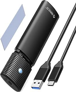حافظة محرك قرص صلب SSD ساتا M.2 من الألومنيوم محول USB C 5Gbps بدون أدوات، قارئ ساتا USB 3.2 M.2 لمحرك 4TB 2230/2242 /2260/2280 مفتاح B/مفتاح B وM (ليس للذاكرة المستديمة)-PWM2-BK من اوريكو