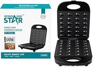 ST-9368-J 1400W Nut Cookie Maker,Non Stick Electric Baking Machine with Fixed Nut Plates and Indicator Lights - A1-598