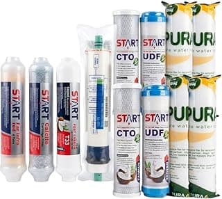 START مجموعة شمعات فلتر مياه 7 مراحل، PP وUDF وCTO وميمبرين وPost Carbon وCalcite وFar Infrared