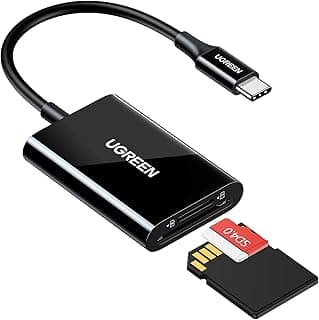 قارئ كروت USB C بسرعة 170MB/S يدعم SD و Micro SD متوافق مع ايفون 15، سامسونج S23، ايباد، ماك بوك برو/اير (أسود)