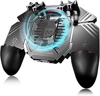يد تحكم ألعاب، IUGGAN Game Pad، أزرار حساسة L1R1 للضرب والتصويب، مشغلات ألعاب لـ PUBG/Knives Out/Rules of Survival لأجهزة iOS وأندرويد (الجيل العاشر + Gamepad)
