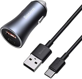 شاحن من باسيوس بتقنية USB، متوافق مع أجهزة يو إس بي ويو إس بي سي، بمنفذين