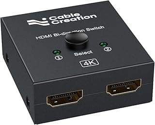 CableCreation HDMI Splitter 1 in 2 Out, 4K@60Hz HDMI Switch, Metal Case HDMI Bidirectional Switcher, Female to Female HDMI Multiport Hub Compatible with PS5/4, Xbox, Roku, Apple TV, Fire Stick