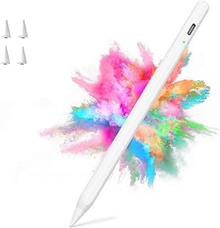 قلم تاتش (Stylus) لجهاز ابل ايباد الجيل 9 و10 - شحن سريع 5X - متوافق مع موديلات 2018-2024، ابل ايباد برو 11/12.9 بوصة، ايباد 6-10، ايباد ميني 5-6، ايباد اير 3-5 - أبيض