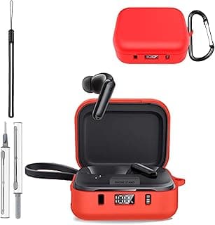 Case Cover for Soundcore P41i,Silicone Protective Cover for Soundcore P41i,Full-Body Shockproof Cover with Scratch Protection,with Keychain&Lanyard and Cleaner Kit,Red
