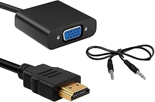 محول Mini HDMI إلى VGA - كابل محول فيديو ذكر إلى أنثى للشاشة والبروجيكتور