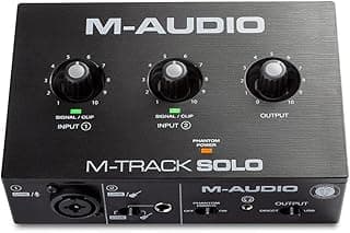 M-Audio M-Track Solo 48-KHz 2-channel USB Audio Interface with 1 Crystal Preamp, Phantom Power and Instrument Input