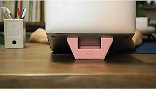 Leather Foldable Laptop and Tablet Stand with Magnet, Pink