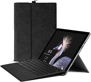 جراب تابلت Surface Pro 7/6/5/4، مقاس 12.3 بوصة، متوافق مع كيبورد Type Cover، جراب عملي مع حامل قلم، أسود