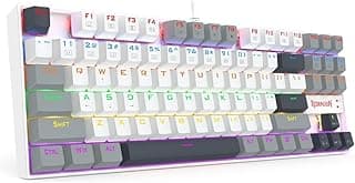 Redagon K552 Elite Mechanical Gaming Keyboard - Linear Red Switches - Rainbow Backlit - Compact TKL Layout - Wired Gaming and Typing Keyboard - Durable Metal Construction (New Nocturne, K552WLR)