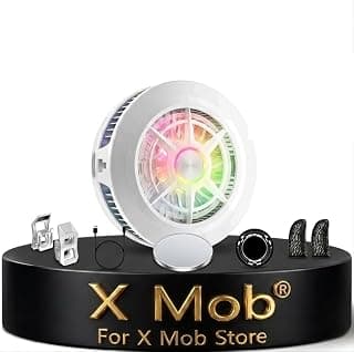 مبرد هاتف X Mob، مروحة جيمنج مغناطيسية ميني USB مع مقبض قابل للازالة، مبرد اشباه موصلات RGB للايفون والايباد (Ice 2 - ابيض)