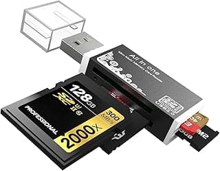 USB SD Card Reader for PC, Micro SD Card to USB Adapter, MS Duo/Micro MS Card Reader for Camera Memory Card Reader, 5 in 1 Card Reader for Laptop (Black)