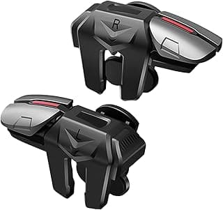 Amztour Six Finger Mobile Game Controller with 6 Triggers Portable Trigger Controller 1 Pair Compatible Android iOS for PUBG Mobile Call of Duty Games Esports Controller PUBG Mobile Triggers