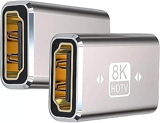 محول HDMI أنثى إلى أنثى 8K HDMI 2.1، يدعم 8K@60Hz متوافق مع HDTV وRoku والشاشات والكمبيوتر واللابتوب والبروجيكتور ومشغل DVD، حجم محمول