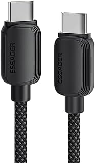 كابل شحن سريع A01 5A 100W USB-C - من Type C إلى Type C - يدعم PD3.0/QC3.0 - مجدول بالنايلون - للايفون، سامسونج، هواوي، شاومي، ريدمي، ماك بوك، ميت بوك واللابتوب (أسود، 2 متر)