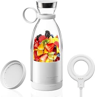 Personal size blender, portable blender, battery powered usb blender (white)