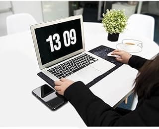 قاعدة ماوس مطاطية مضادة للانزلاق بتصميم خريطة العالم للابتوب والكمبيوتر، 60 طول × 30 عرض لون أسود