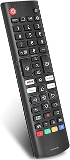 جهاز ريموت كنترول عالمي بديل لجميع شاشات ال جي LED او اي دي LCD ويب اس 4K 8K UHD HDTV HDR تلفزيون ذكي مع ازرار لـ خدمة Prime Video وديزني ونتفليكس من جيفيرتو , اسود