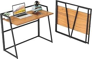 Al-Tamayoz Al-Maadany Small Folding Desk or Small Computer Table Folding Desk Width 80cm Depth 40cm (Brown)