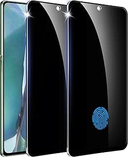 عبوة (2+1) اسكرينة حماية خصوصية لهاتف سامسونج Galaxy Note 20 - زجاج مقوى 9H، تدعم بصمة الإصبع