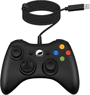 Gam3Gear Wired USB Game Pad Controller Joypad for Microsoft Xbox 360 Slim Windows PC (Black)