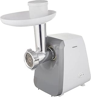 مفرمة لحم تورنيدو 1200 وات، اقراص ستانلس ستيل، سرعة تيربو، ابيض mg-1200t