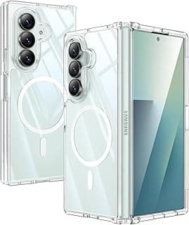 Doeshine for Samsung Galaxy Z Fold 7 Case Magnetic, Clear Case with Outer Screen Protector, Ultra-Thin Hard PC Back & Soft TPU Edges, Transparent Crystal Stylish Anti-Scratch Phone Cover (Clear)