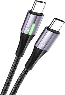 كابل شحن سريع SIA Power Link BKCL35-1NBRDLT Type-C إلى Lightning بقدرة 35 وات بطول 1 متر مجدول لسلسلة ايفون 15 16 - أسود