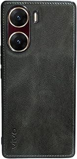 Case Compatible with Vivo V29e Case, Plain Leather Soft TPU Silicone Bumper Anti-Fingerprint Shockproof Protective Cover for Vivo V29e (Dark Green)